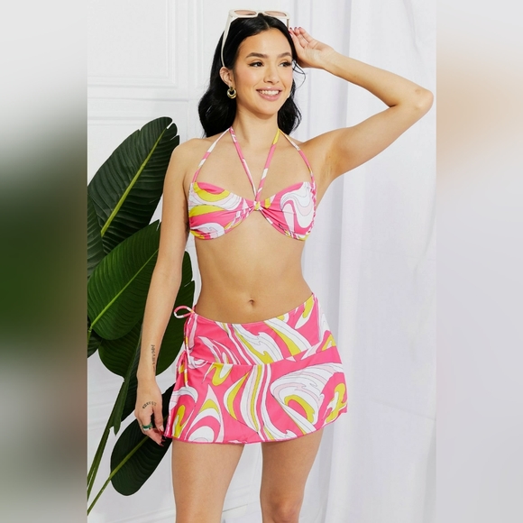 CUTE Marina West Swim Disco Bandeau Bikini and Skirt Set - Picture 4 of 4